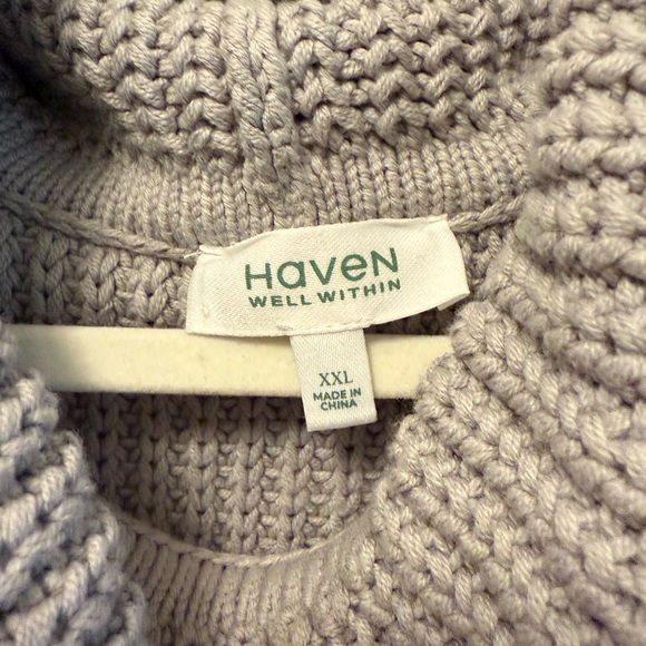 Heaven Well Within/Talbots light gray knitted sweater, cowl neck, size XXL NWOT! - Picture 4 of 5